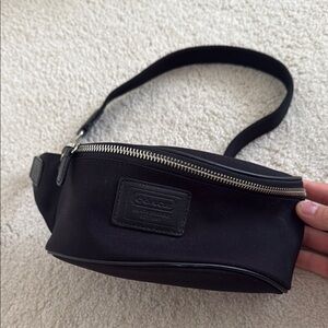 Vintage Coach Black Belt Bag with Adjustable Strap